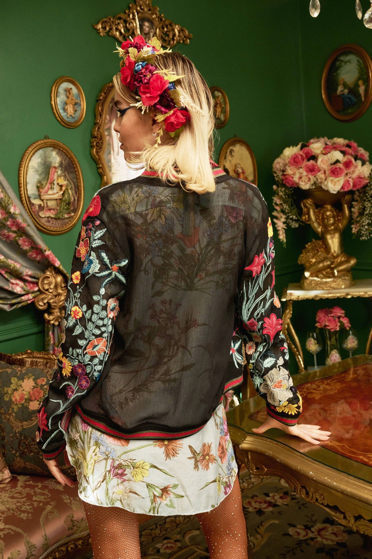 Bellezza Embroidered Bomber Jacket