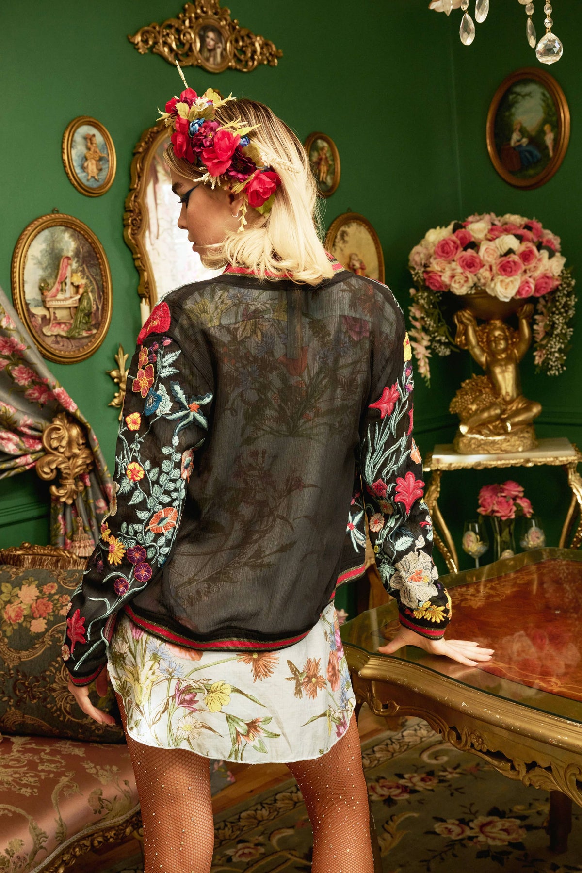 Bellezza Embroidered Bomber Jacket