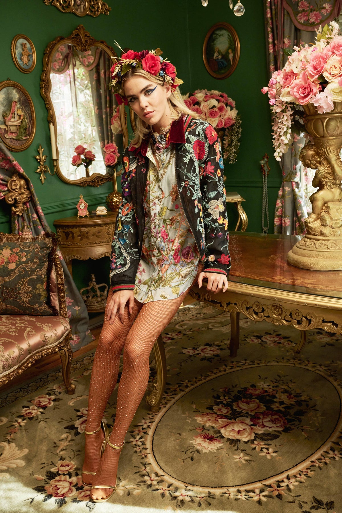 Bellezza Embroidered Bomber Jacket