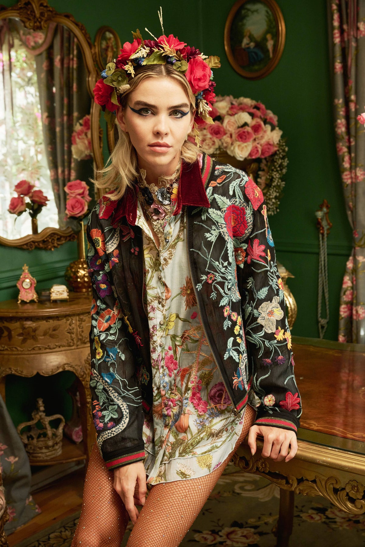 Bellezza Embroidered Bomber Jacket