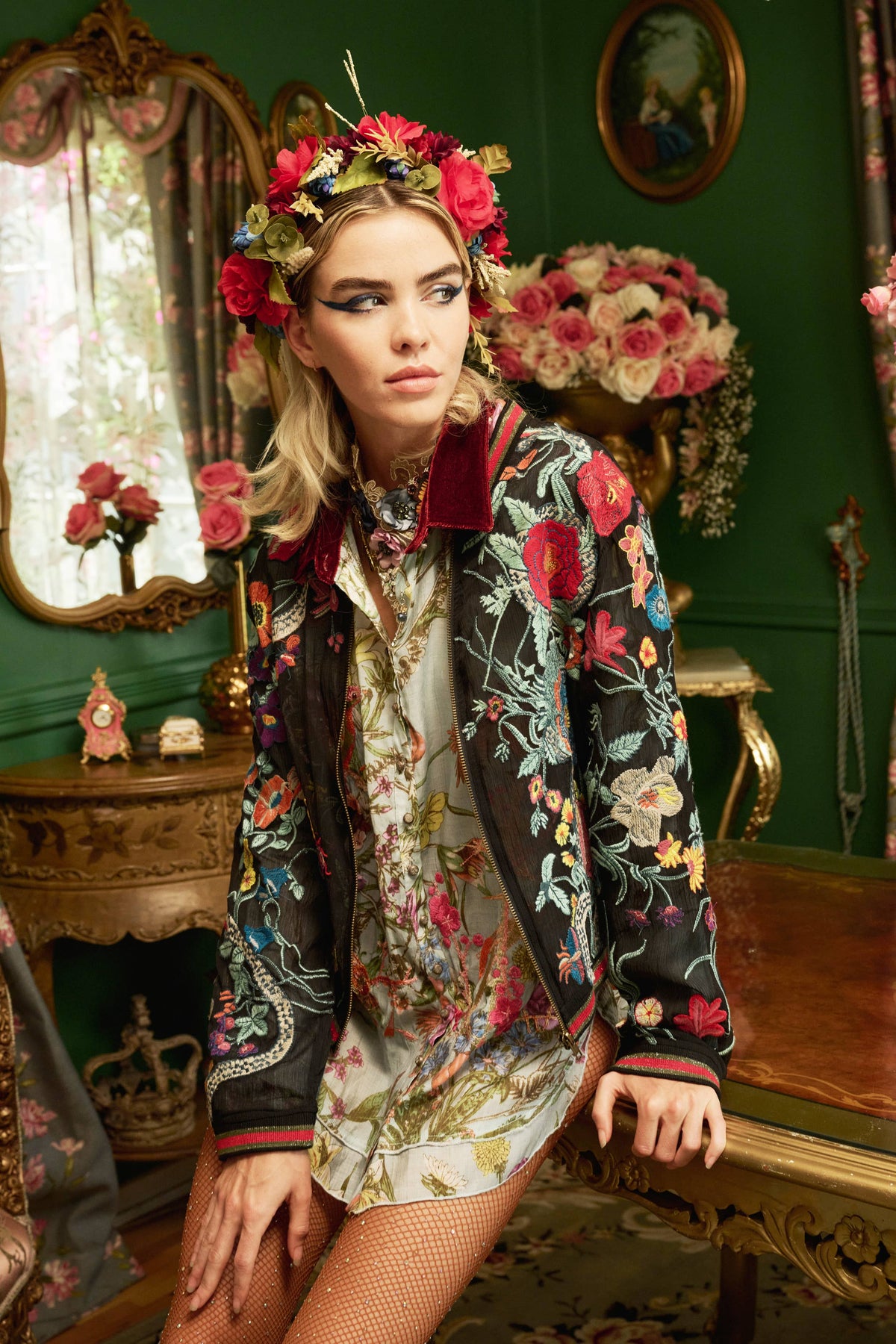 Bellezza Embroidered Bomber Jacket