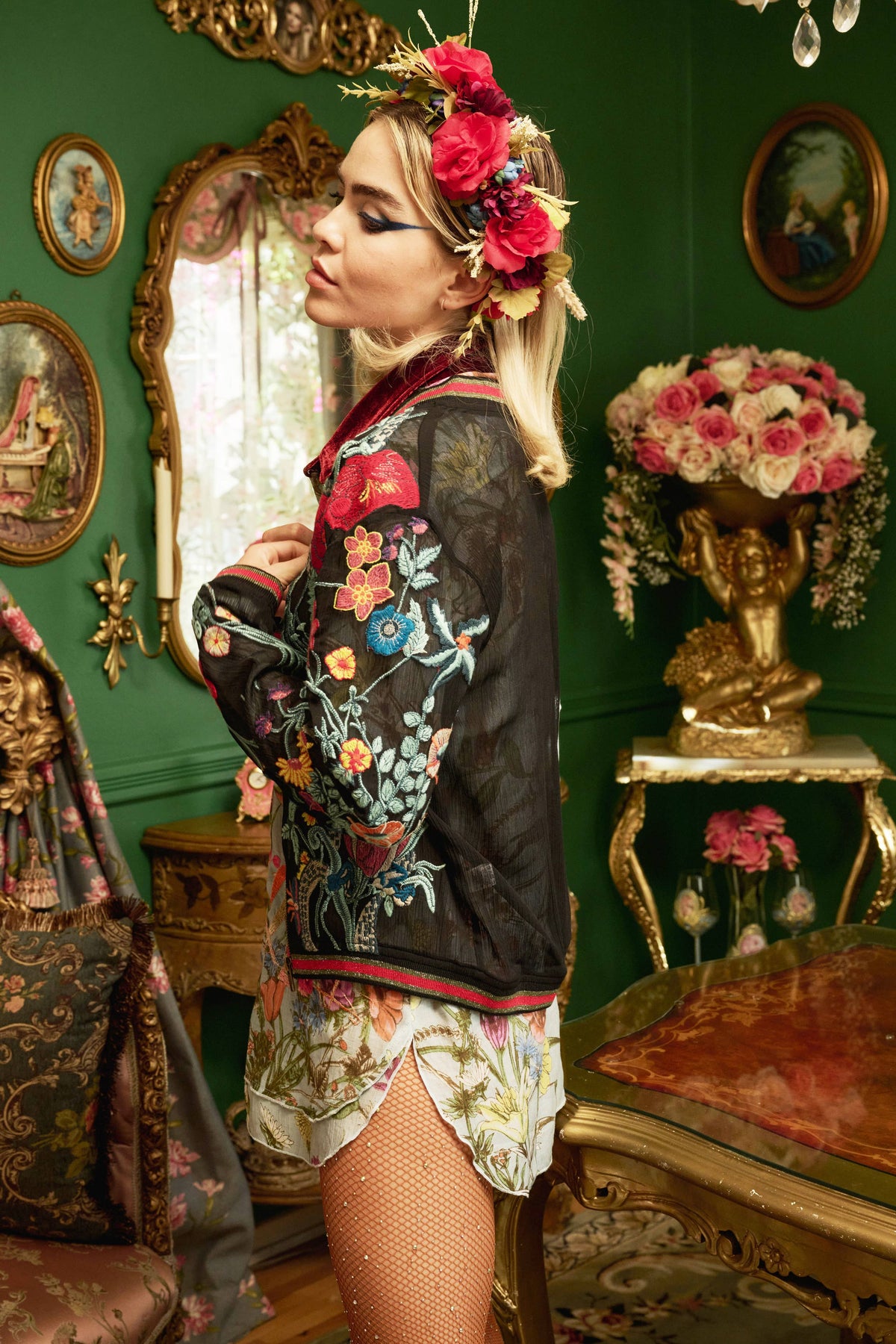 Bellezza Embroidered Bomber Jacket